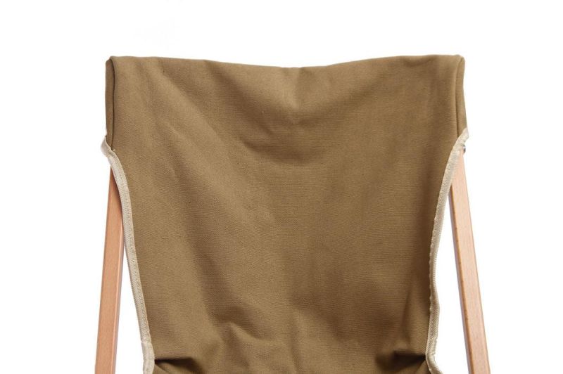Luxury Wood Roll Top Camping Wooden Canvas Beach Lounge Chair
