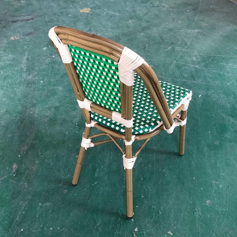 Hotel Garden Outdoor Furniture Black Wicker Chair PE Rattan Dining Chair