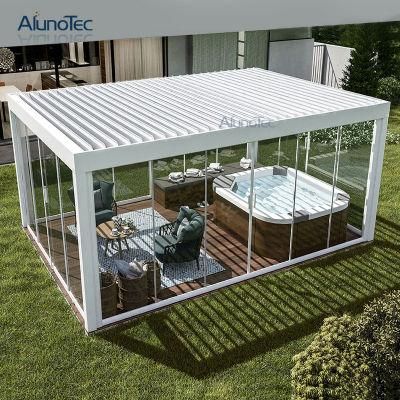 Waterproof Gazebo Motorized Folding Pergola on The Terrace