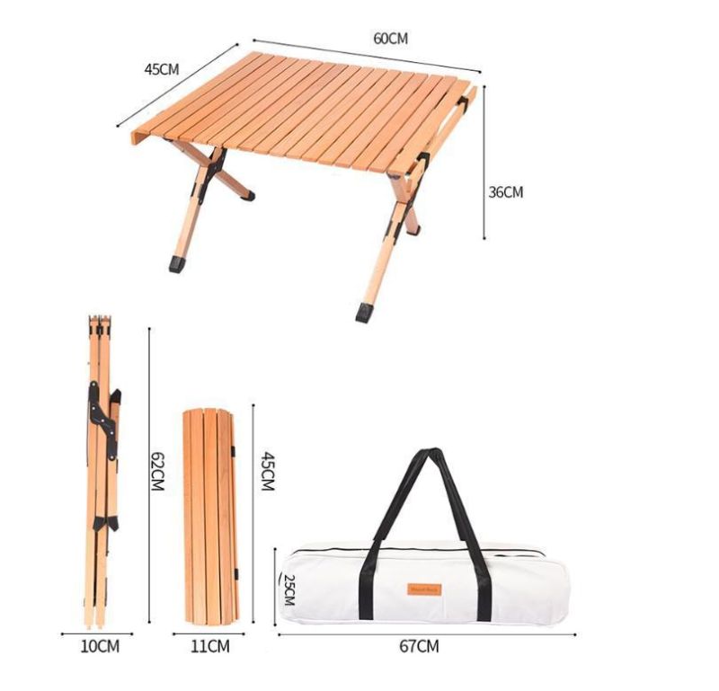 China Wholesale Outdoor Camping Picnic Garden Barbecue Handy Folding Table Portable Wooden Tables Solid Wood Outdoo Furniture Light Weight BBQ Table