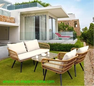 Luxury Outdoor Furniture Rattan Materials for Garden Waterproof Leisure Furniture Rattan Sofa Chair