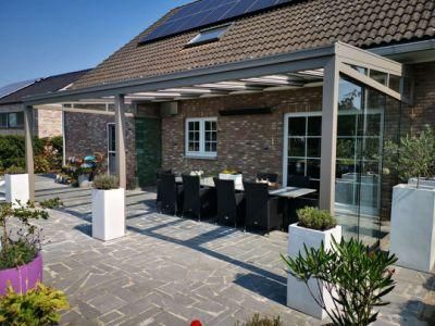 Modern Design Aluminium BBQ Shelter Aluminum Patio Roof Profiles Seaside Outdoor Pergola