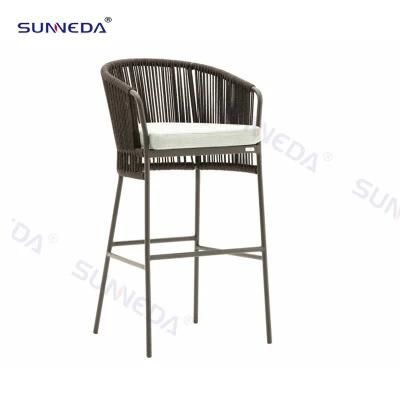 Comfort Rope Furniture Outdoor Patio Barstool Garden Furniture Reception Bar Tall Chair