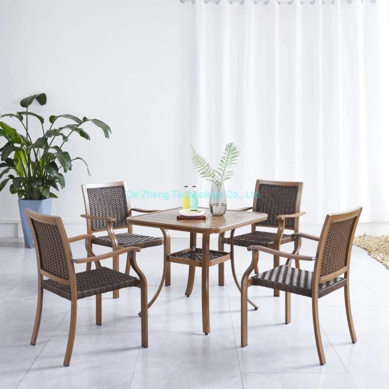 New Arrival Outdoor Garden Patio Furniture Moulded Aluminum Round Outdoor Table and Chairs Set