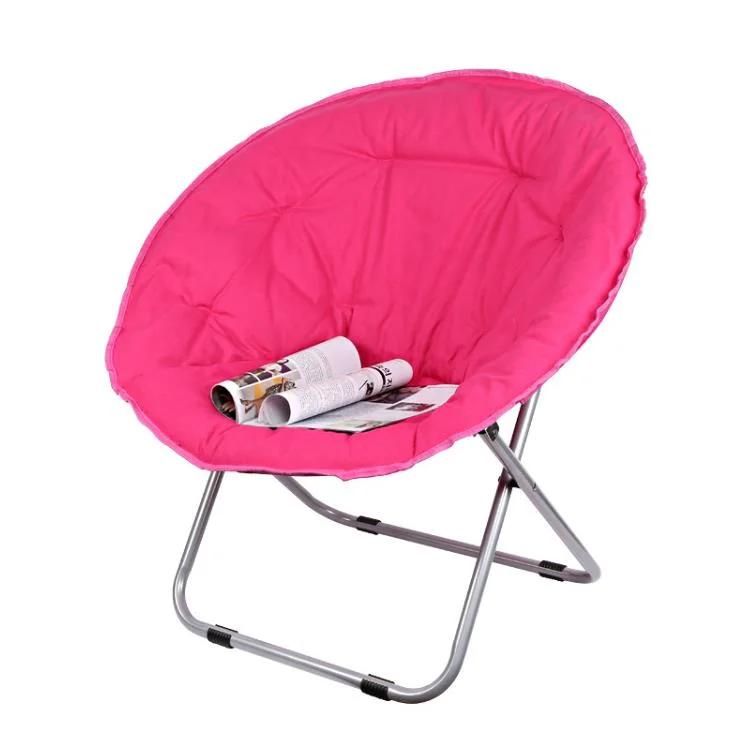 Folding Saucer Moon Chair Oversized Padded Seat Round Oxford Portable Outdoor