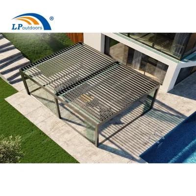 Garden Automatic Aluminum Pergola Shutter Roof Awning Gazebo