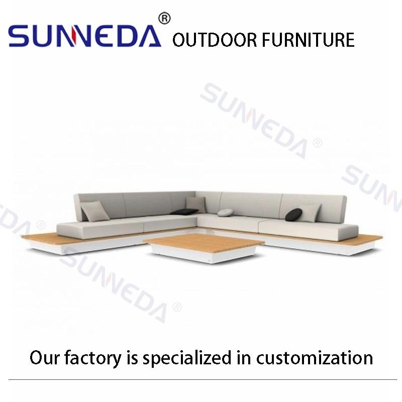 Outdoor Modern Simple Design Sofa Furniture with Waterproof Cloth Cushion