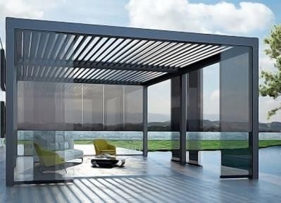 Aluminum Anthracite Electric Pergola with Side Screen
