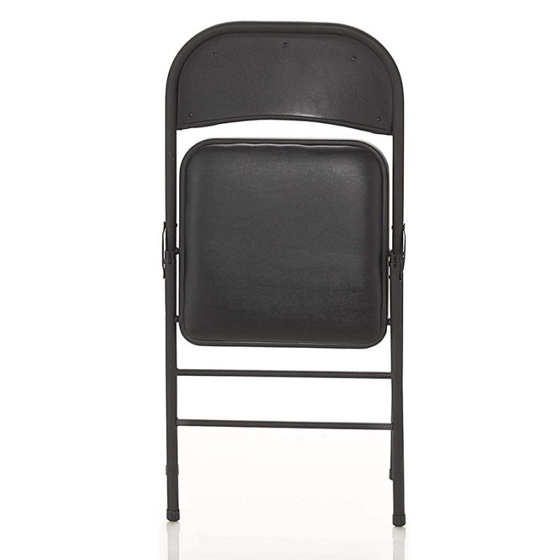 Light Weight Hotel Leather Cushion Padded Metal Folding Chair for Sale
