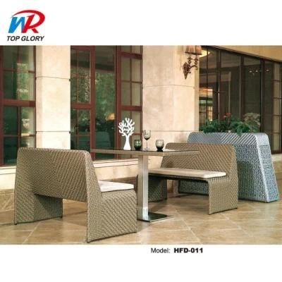 Wholesale Restaurant Dining Outdoor Rattan Table Set