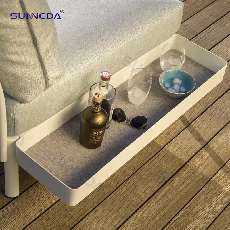 Hotel Garden Chair Outdoor Sofa Single Armrest Removable Outdoor Furniture House Sofa with Side Table