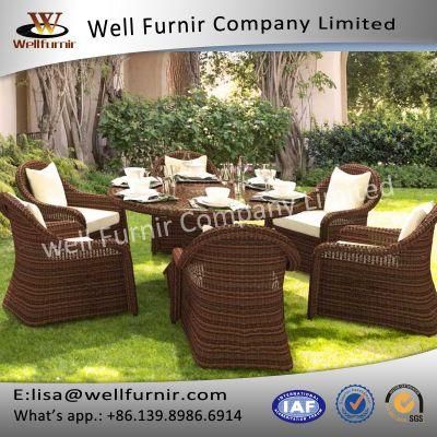 Well Furnir Luxurious Round Rattan Furniture Range Dining Sets (T-060)