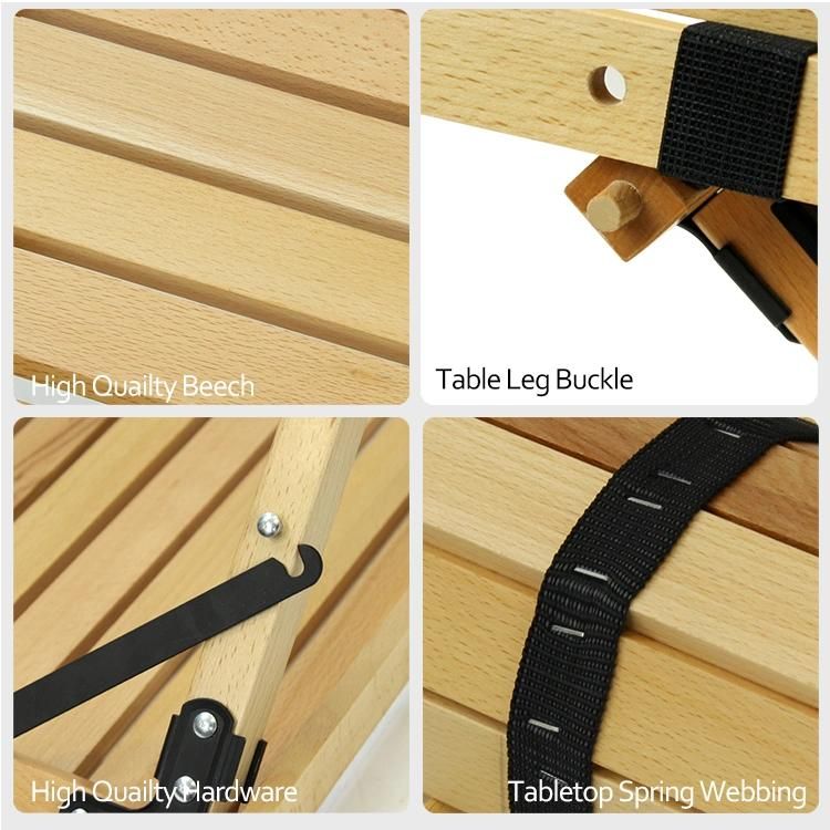2021 New 6 Sided Wooden Beech Folding Table