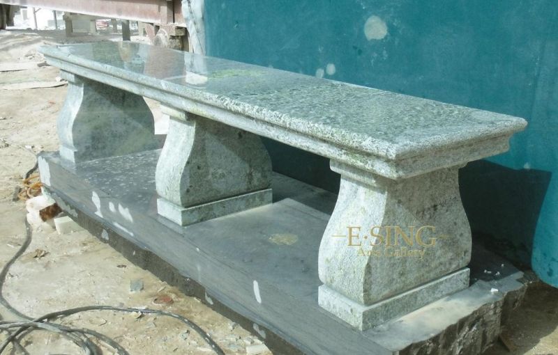 Big Rectangle White Marble Garden Table with Two Legs Carving