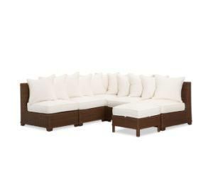 Garden Rattan Wicker Furniture Luxury Lounge Sofa Set with Footrest