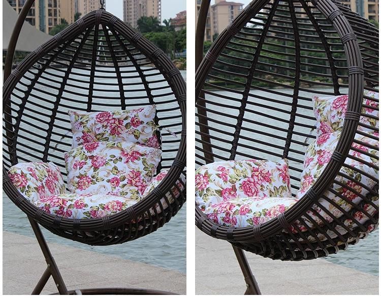 New Design Outdoor Balcony Garden Courtyard Straw Hat Hanging Swing Chair