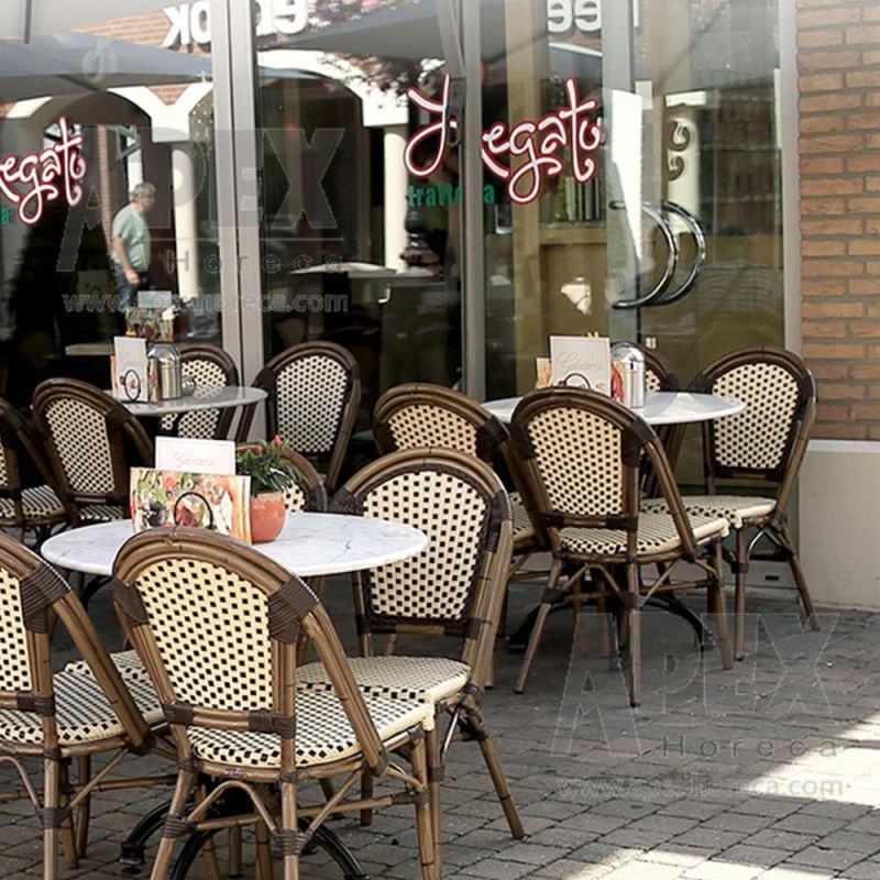 Outdoor Exterior Catering Restaurant Cafe Hotel Garden Bamboo Look Furniture Paris French Chair
