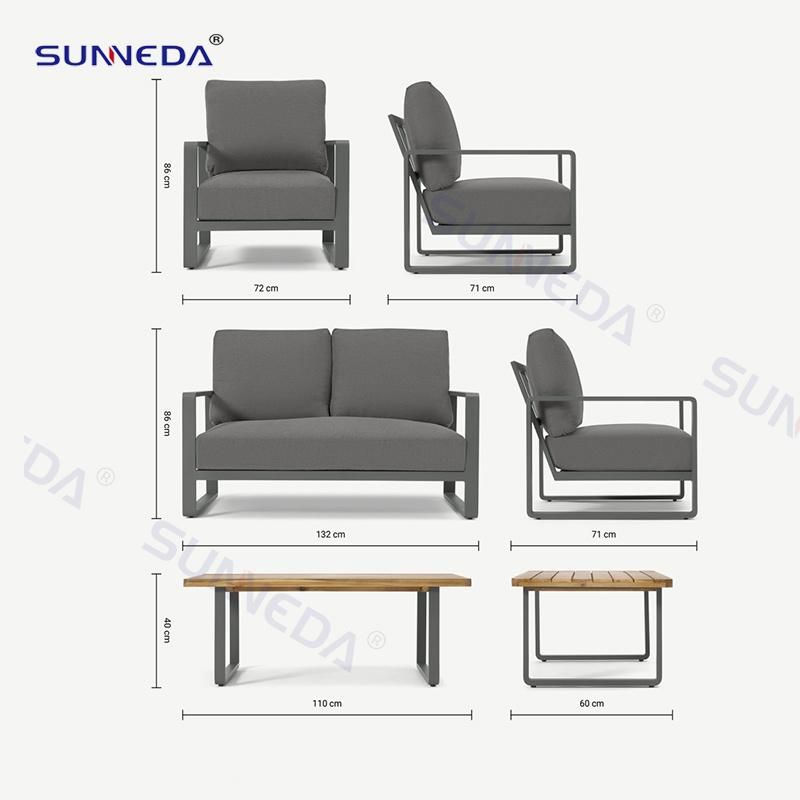 Hotsale Modern Style Aluminum Frame Furniture Outdoor Sofa for Home Hotel Garden Patio