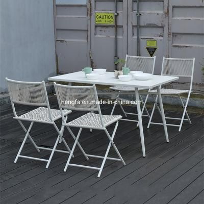 Factory Industial Style Outdoor Adjustable Folding Portable Iron Dining Table