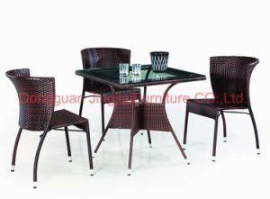 Iron Frame Rattan Outdoor Garden Dining Set (JJ-S477&573)