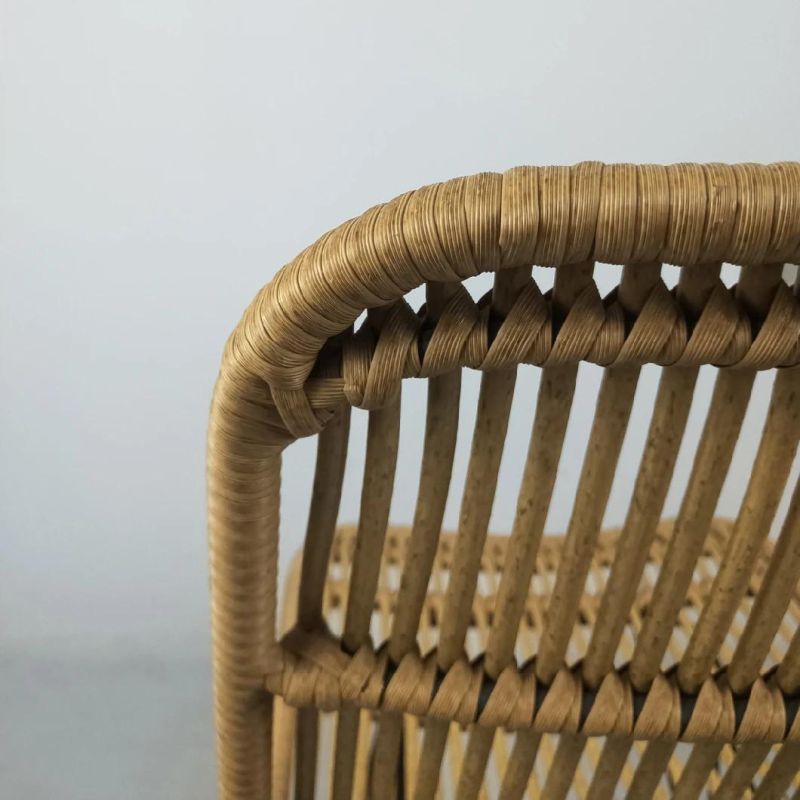 Factory Price Non-Wood Iron Outdoor Rattan Chair Wicker Tablet Stackable Restaurant Chair