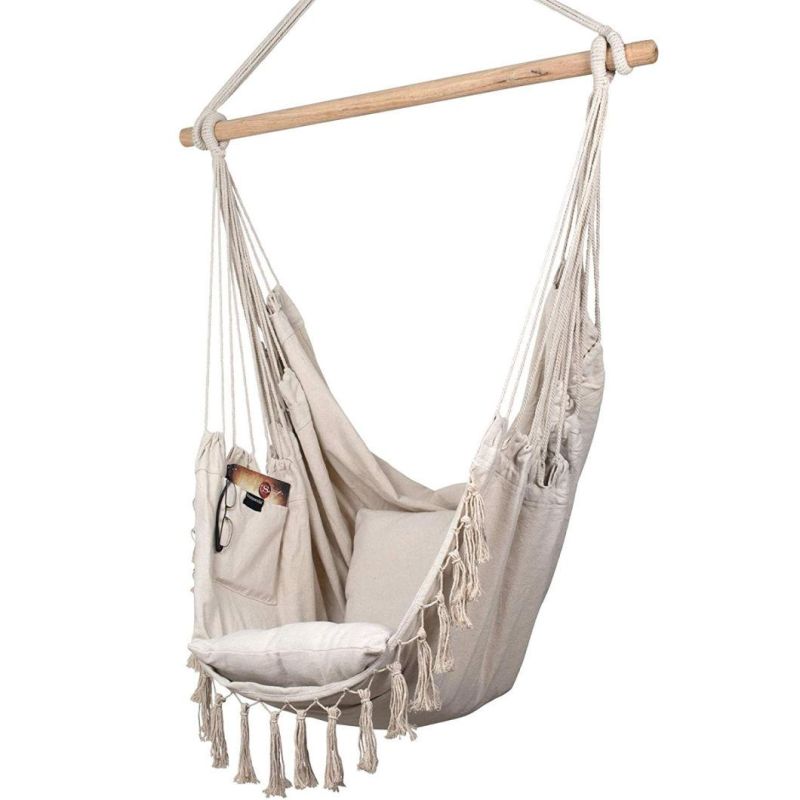 Soft Cushion Cotton Canvas Fabric Garden Hanging Swing