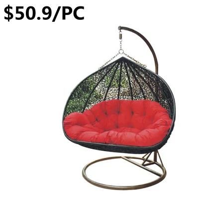 Fancy Outdoor Hanging Leisure Wicker Patio Swing Double Rattan Chair