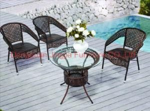 Iron Rattan Wicker Outdoor Garden Dining Coffee Set (JJ-S451&568)