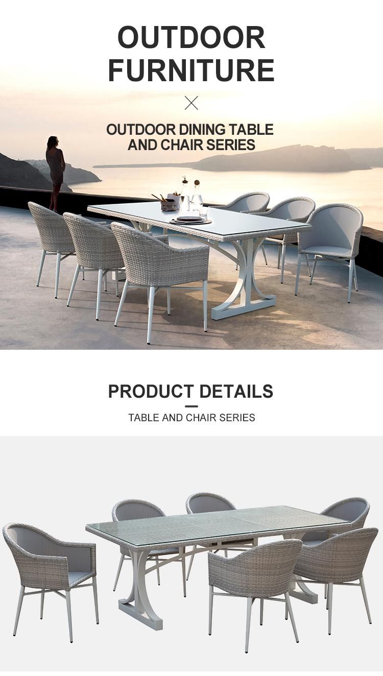 Outdoor Patio Dining Set Modern Designer Villa Restaurant Chair and Tables