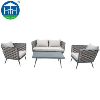 Luxury Outdoor Furniture European Design Wide Rope Weaving Sofa Lounge