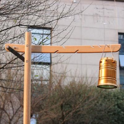 Outdoor Portable Oak Wood Folding Lamp Camping Detachable Light Stand