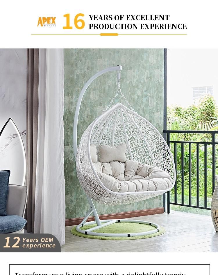 Costly Egg Shaped Indoor Outdoor PE Rattan Swing Chair for Garden Patio Home Hanging Chair