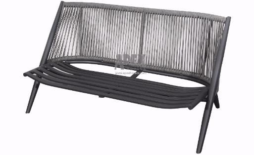Hotel Garden Furniture Aluminum Frame Weather Resistant Outdoor Sofa Set