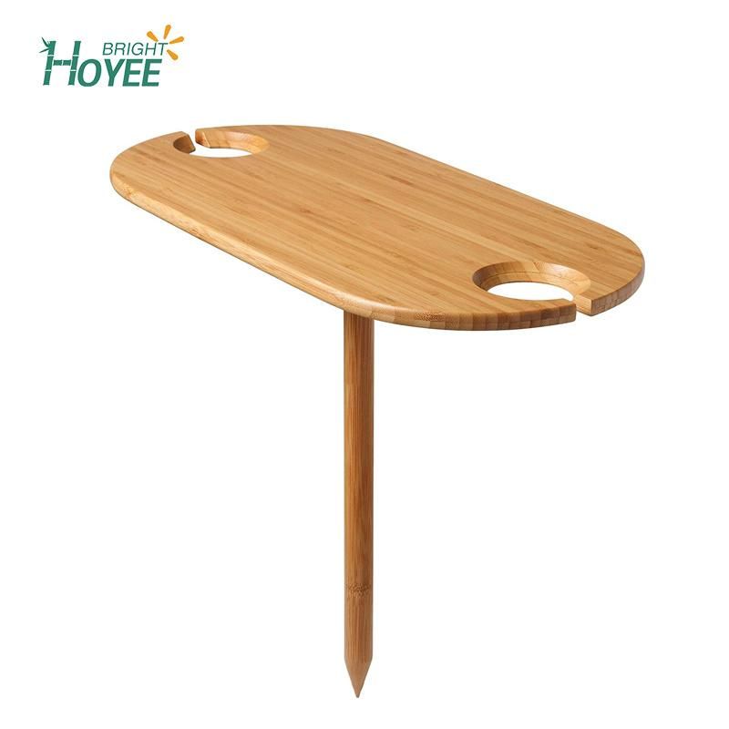 Outdoor Wine Holder Bamboo Table