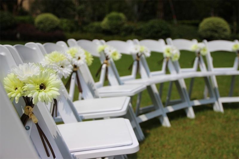 Outdoor White Resin Hercules Folding Wimbledon Chair for Wedding Party