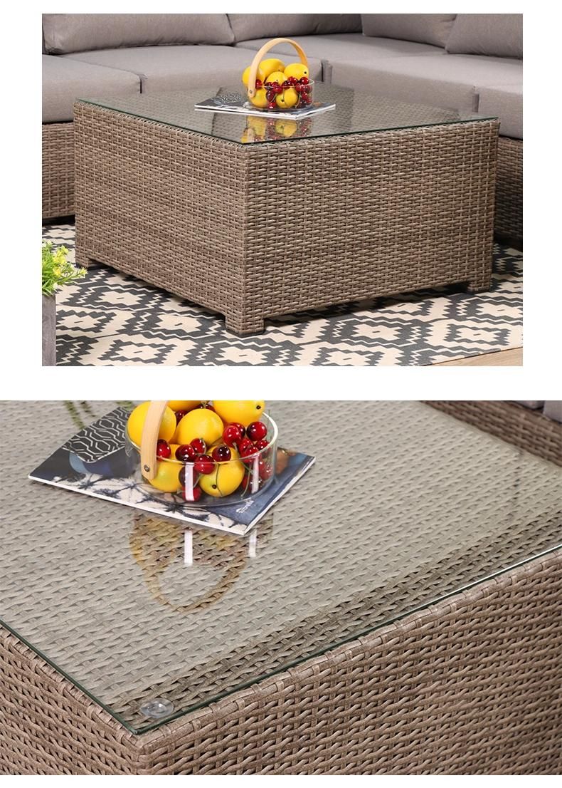 Half Moon Shape Leisure Outdoor Furniture Sectional Rattan Sofa Sets