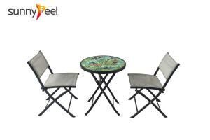 Outdoor Colorful Folding Table with 2 Folding Chair