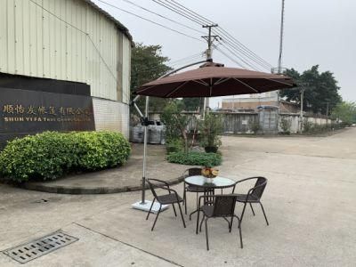 Outdoor Indoor Leisure Black and White Striped Big Umbrella for Garden