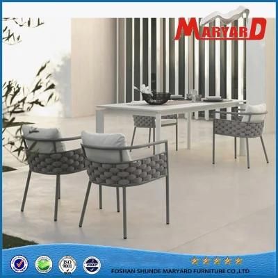 Outdoor Rope Weaving Furniture Aluminum Frame Dining Set for Garden