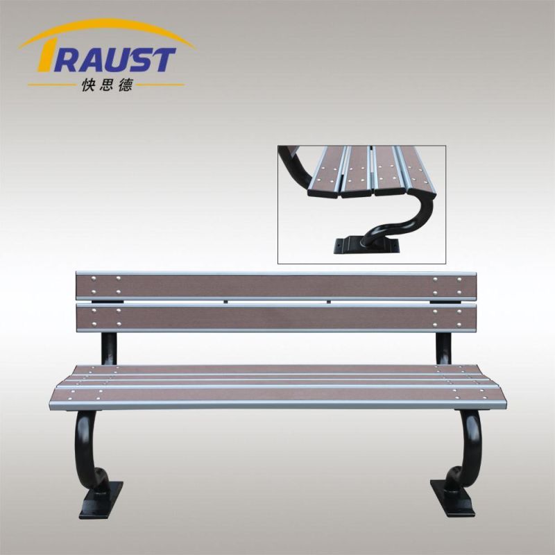 Wooden Plastic Garden Bench, WPC Public Bench, Patio Furniture