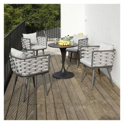 Stackable Garden Furniture Rattan Wicker Rope Outdoor Dining Chairs