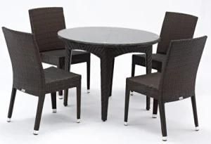 Terrace Leisure Chair Hotel Metal Frame PE Rattan Outdoor Dining Table and Chair Garden Furniture