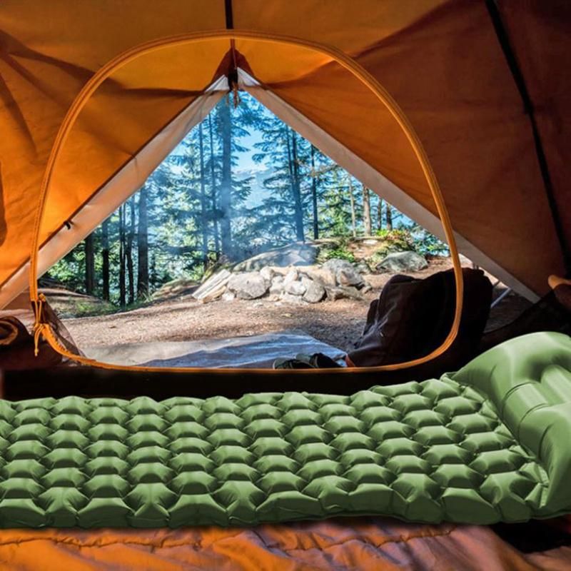 Double Sleeping Pad 2 People Ultralight Portable Mattress Inflatable Mat Outdoor Camping Mat with Filling Pillow Air Cushion Outdoor Sleeping Mattress Esg15095