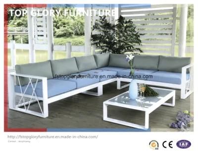 Modern I Shaped PE Rattan Outdoor Sofa Garden Furniture with Cushion (TG-067)