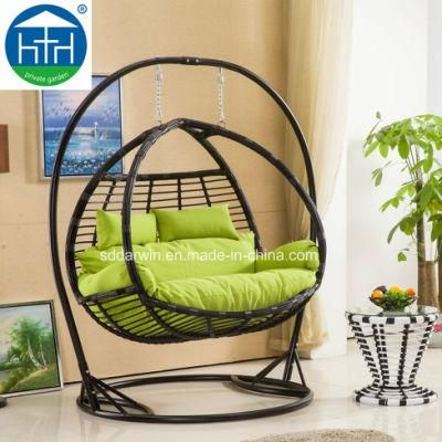 Leisure Outdoor Garden PE Rattan Swing Hanging Chair Furniture for Double Seater