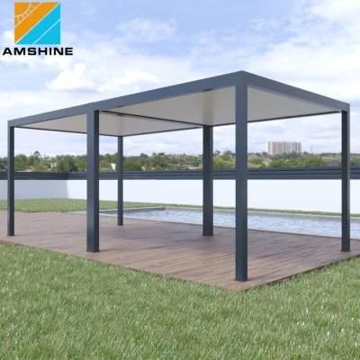 Home Decoration Aluminum Frame Outdoor Waterproof Patio Terrace Balcony Bioclimatic Gazebo Louvered Roof Metal Pergola