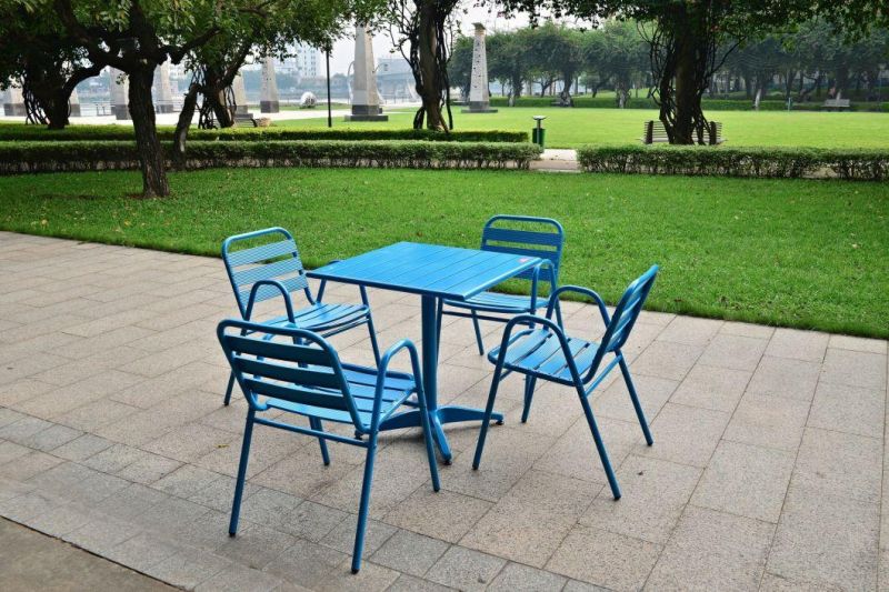 Hot Sell Colorful Customize Logo Ads Outdoor Garden Aluminum Dining Bistro Table