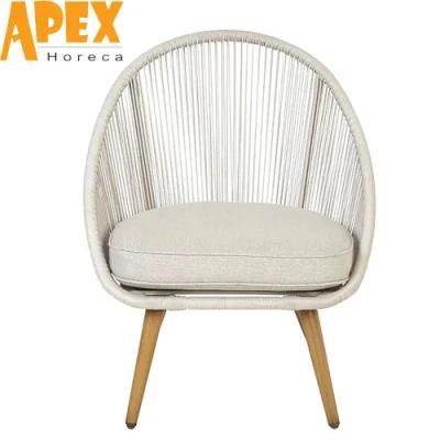 Aluminum Tube Braided Rope Armchair Outdoor Garden Furniture Dining Chair