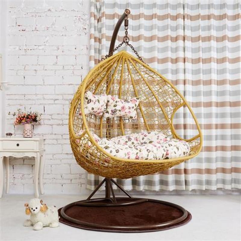 Balcony Courtyard Maple Leaf Egg Rocking Hanging Wicker Swing Chair