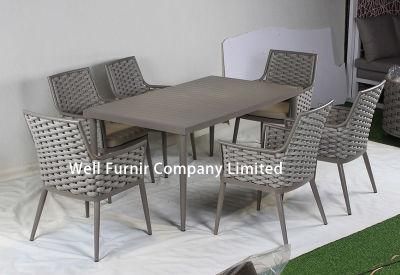 Well Furnir Patio Leisure Rope Aluminum Chair Dining Set
